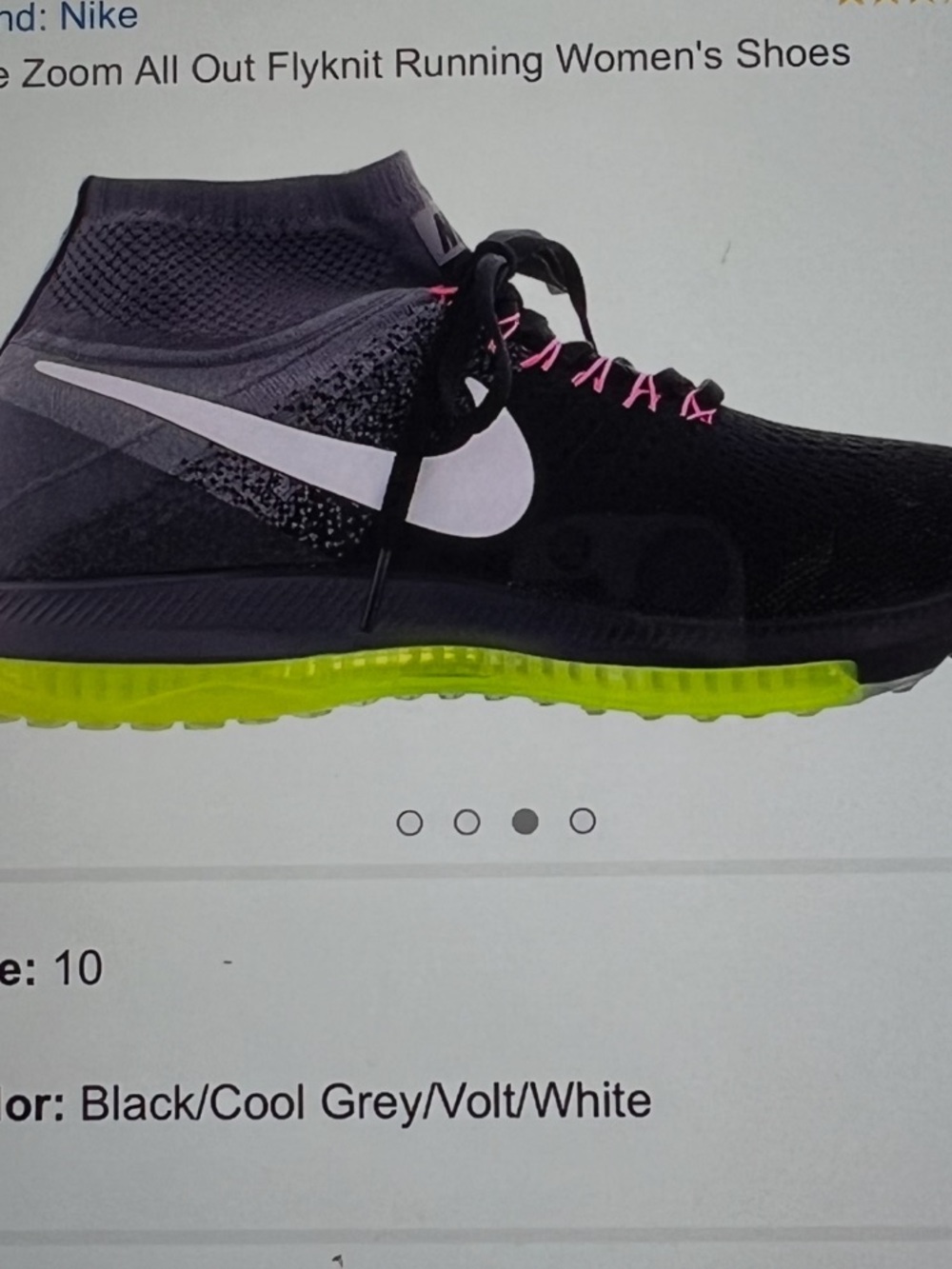 Nike Black/Cool Grey/Volt/White Flyknit High-Top Running Shoe